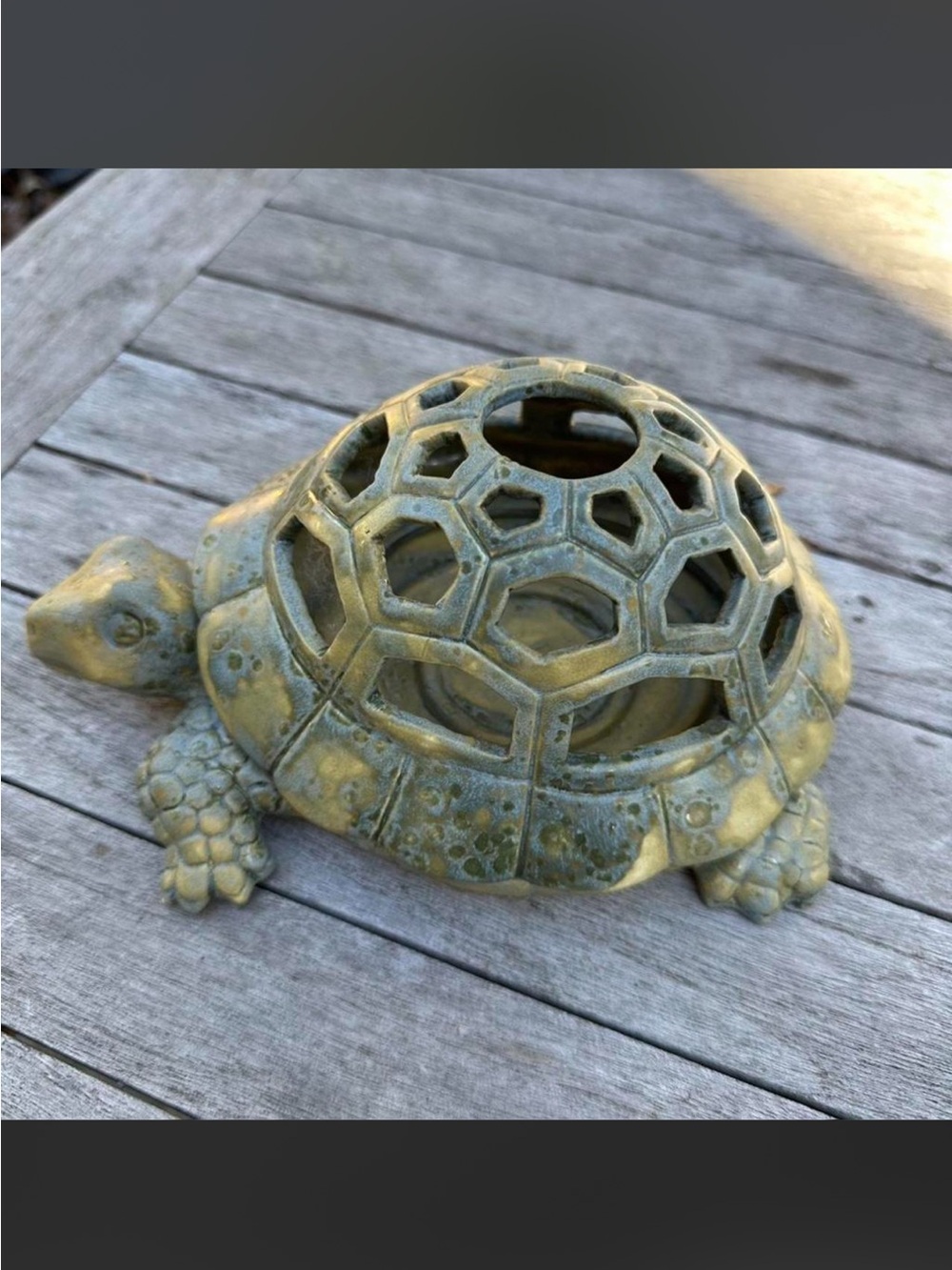 Vintage Green and Patina Turtle Lantern
